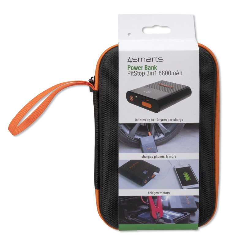 smarts jump starter power bank pitstop mah with compressor and torch black