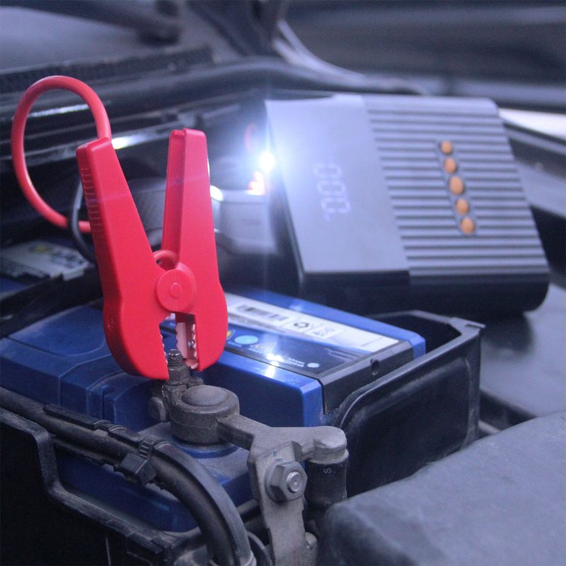smarts jump starter power bank pitstop mah with compressor and torch black