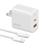 smarts travel charger voltplug qcpd w with quick charge and usb c to usb c cable m white