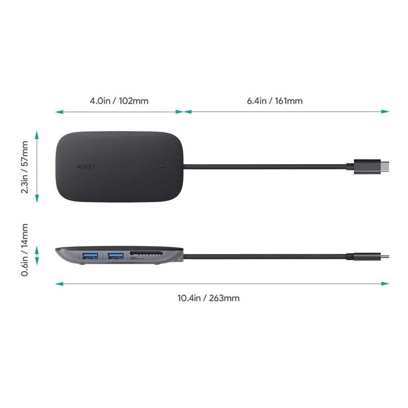 aukey cb c docking station  in  usb c hub with w pd