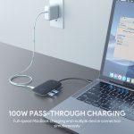 aukey cb c docking station  in  usb c hub with w pd