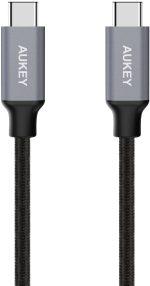 aukey cb cd braided usb  cable usb c male usb c male m