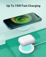 aukey lc aw aircore w magnetic wireless charger white