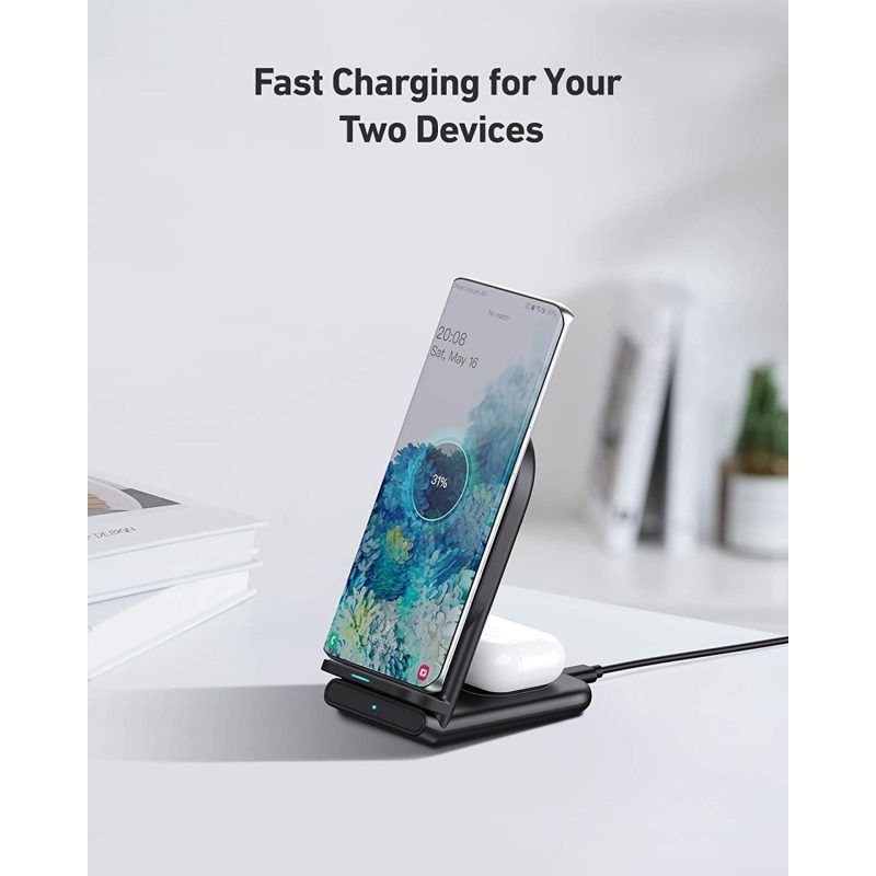 aukey lc ab aircore series  in wireless charging stand black