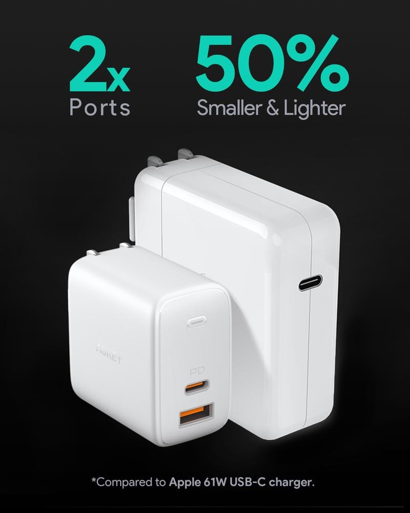aukey pa b omnia duo w dual port pd wallcharger