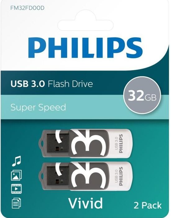 philips usb  gb vivid edition grey  pack fmfdd